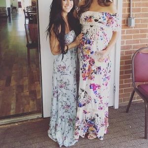 VICI Garden Galavanting Strapless Maxi Dress S